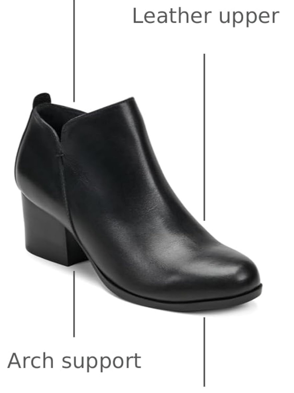 Easy Spirit Black Leather Ankle Bootie with Block Heel